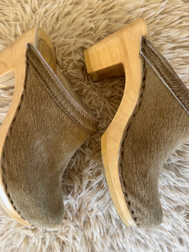 Like New No.6 Tan Suede Clogs With Wooden Heel — image 5 of 8